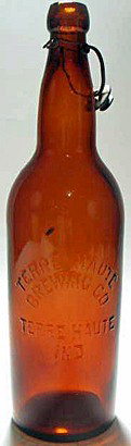 TERRE HAUTE BREWING COMPANY EMBOSSED BEER BOTTLE