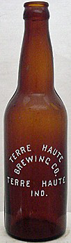 TERRE HAUTE BREWING COMPANY EMBOSSED BEER BOTTLE