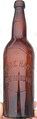 TERRE HAUTE BREWING COMPANY EMBOSSED BEER BOTTLE