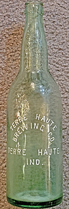 TERRE HAUTE BREWING COMPANY EMBOSSED BEER BOTTLE