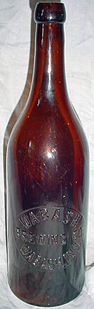 WABASH BREWING COMPANY EMBOSSED BEER BOTTLE