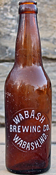 WABASH BREWING COMPANY EMBOSSED BEER BOTTLE