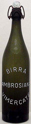 BIRRA AMBROSIANA EMBOSSED BEER BOTTLE