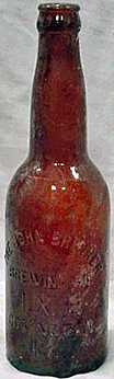 THE JOHN BRENNER BREWING COMPANY EMBOSSED BEER BOTTLE