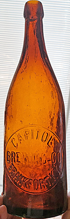 CAPITOL BREWING COMPANY EMBOSSED BEER BOTTLE