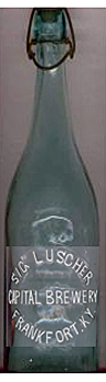 SIG LUSCHER CAPITAL BREWERY EMBOSSED BEER BOTTLE