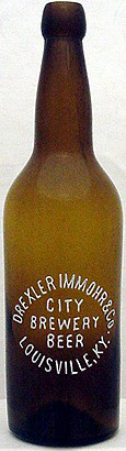 DREXLER IMMOHR & COMPANY CITY BREWERY BEER EMBOSSED BEER BOTTLE