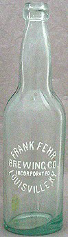 FRANK FEHR BREWING COMPANY EMBOSSED BEER BOTTLE