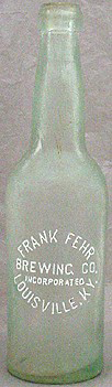 FRANK FEHR BREWING COMPANY EMBOSSED BEER BOTTLE