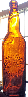 FRANK FEHR BREWING COMPANY EMBOSSED BEER BOTTLE