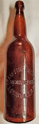 FRANK FEHR BREWING COMPANY EMBOSSED BEER BOTTLE