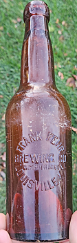 FRANK FEHR BREWING COMPANY EMBOSSED BEER BOTTLE