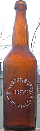 NADORFF & BROTHER ALE BREWERS EMBOSSED BEER BOTTLE