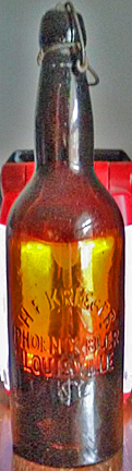 H. F. KRIEGER PHOENIX BEER EMBOSSED BEER BOTTLE