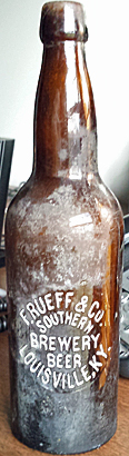 F. RUEFF & COMPANY SOUTHERN BREWERY BEER EMBOSSED BEER BOTTLE