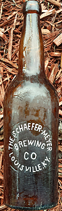 THE SCHAEFER - MEYER BREWING COMPANY EMBOSSED BEER BOTTLE