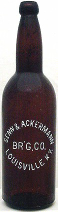 SENN & ACKERMANN BREWING COMPANY EMBOSSED BEER BOTTLE