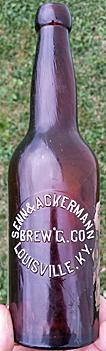 SENN & ACKERMANN BREWING COMPANY EMBOSSED BEER BOTTLE