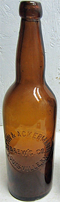 SENN & ACKERMANN BREWING COMPANY EMBOSSED BEER BOTTLE