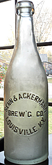 SENN & ACKERMANN BREWING COMPANY EMBOSSED BEER BOTTLE