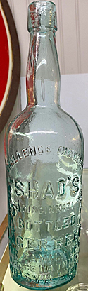 SHAD'S CINCINNATI BOTTLED LAGER BEER EMBOSSED BEER BOTTLE