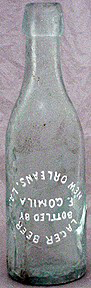 LAGER BEER BOTTLED BY F. GOMILA EMBOSSED BEER BOTTLE
