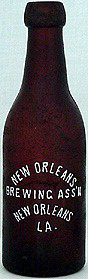 NEW ORLEANS BREWING ASSOCIATION EMBOSSED BEER BOTTLE