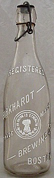 BURKHARDT BREWING COMPANY EMBOSSED BEER BOTTLE