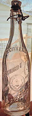 BURKHARDT BREWING COMPANY EMBOSSED BEER BOTTLE