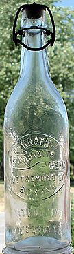 GRAYS EXQUISITE BEER EMBOSSED BEER BOTTLE