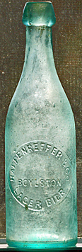 HAFFENREFFER & COMPANY BOYLSTON LAGER BIER EMBOSSED BEER BOTTLE