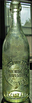 MOUNTAIN SPRING BREWING COMPANY EMBOSSED BEER BOTTLE