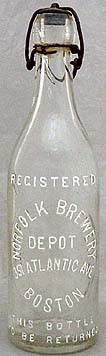 NORFOLK BREWERY EMBOSSED BEER BOTTLE