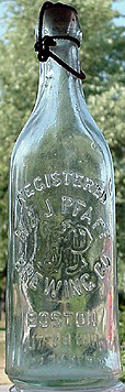 H. & J. PFAFF BREWING COMPANY EMBOSSED BEER BOTTLE