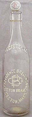 PROVIDENCE BREWING COMPANY EMBOSSED BEER BOTTLE