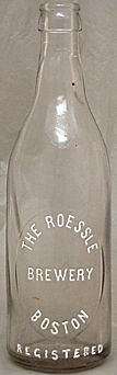 THE ROESSLE BREWERY EMBOSSED BEER BOTTLE