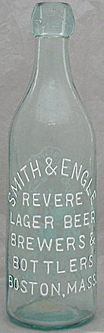 SMITH & ENGLE REVERE LAGER BEER BREWERS & BOTTLERS EMBOSSED BEER BOTTLE