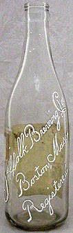 SUFFOLK BREWING COMPANY EMBOSSED BEER BOTTLE