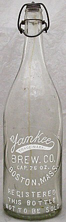 YANKEE BREWING COMPANY EMBOSSED BEER BOTTLE