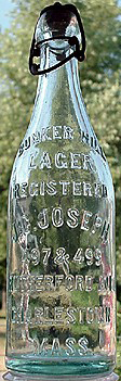 BUNKER HILL LAGER EMBOSSED BEER BOTTLE