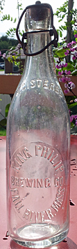 KING PHILIP BREWING COMPANY EMBOSSED BEER BOTTLE