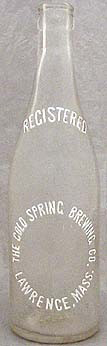 THE COLD SPRING BREWING COMPANY EMBOSSED BEER BOTTLE