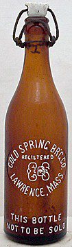 THE COLD SPRING BREWING COMPANY EMBOSSED BEER BOTTLE