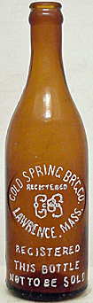 THE COLD SPRING BREWING COMPANY EMBOSSED BEER BOTTLE