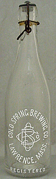 THE COLD SPRING BREWING COMPANY EMBOSSED BEER BOTTLE