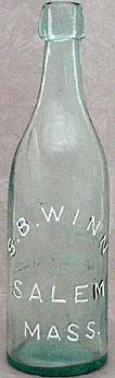 S. B. WINN NEW YORK LAGER BEER EMBOSSED BEER BOTTLE