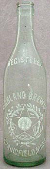 HIGHLAND BREWING COMPANY EMBOSSED BEER BOTTLE