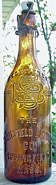 SPRINGFIELD BREWERIES COMPANY EMBOSSED BEER BOTTLE