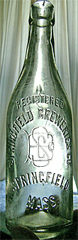 SPRINGFIELD BREWERIES COMPANY EMBOSSED BEER BOTTLE