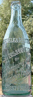 GINDELE & REUTHER BREWERS & BOTTLERS EMBOSSED BEER BOTTLE